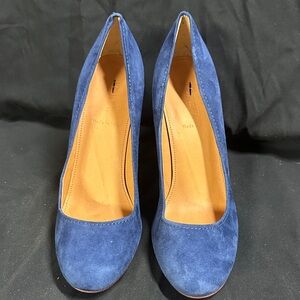 J. Crew Blue Suede Christmas Heels